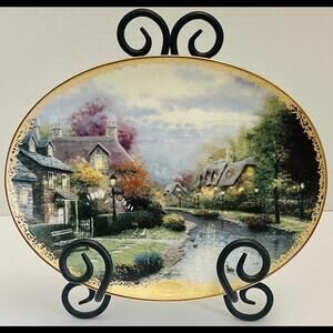 Vintage Thomas Kinkade Lamplight Village  Plate LAMPLIGHT BROOKE Plate #17164F
